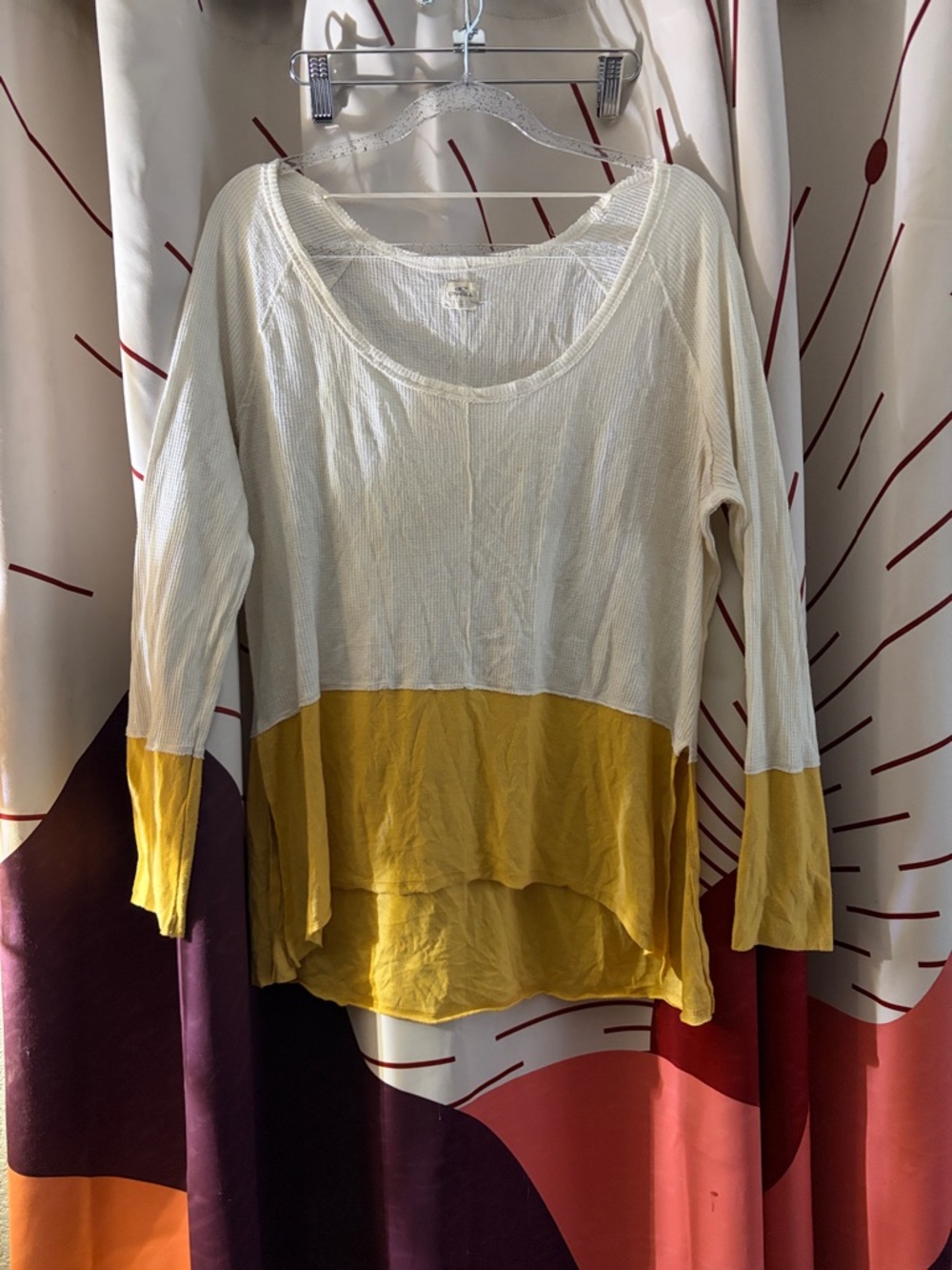 O'Neill Cream and Mustard Colorblock Long-Sleeve Tee